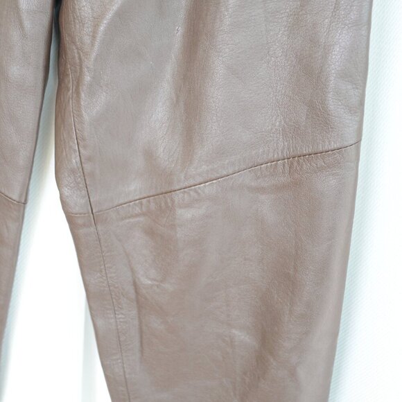 Lord & Taylor Brown Leather Barrel Pants Sz 4/6 - Picture 6 of 6